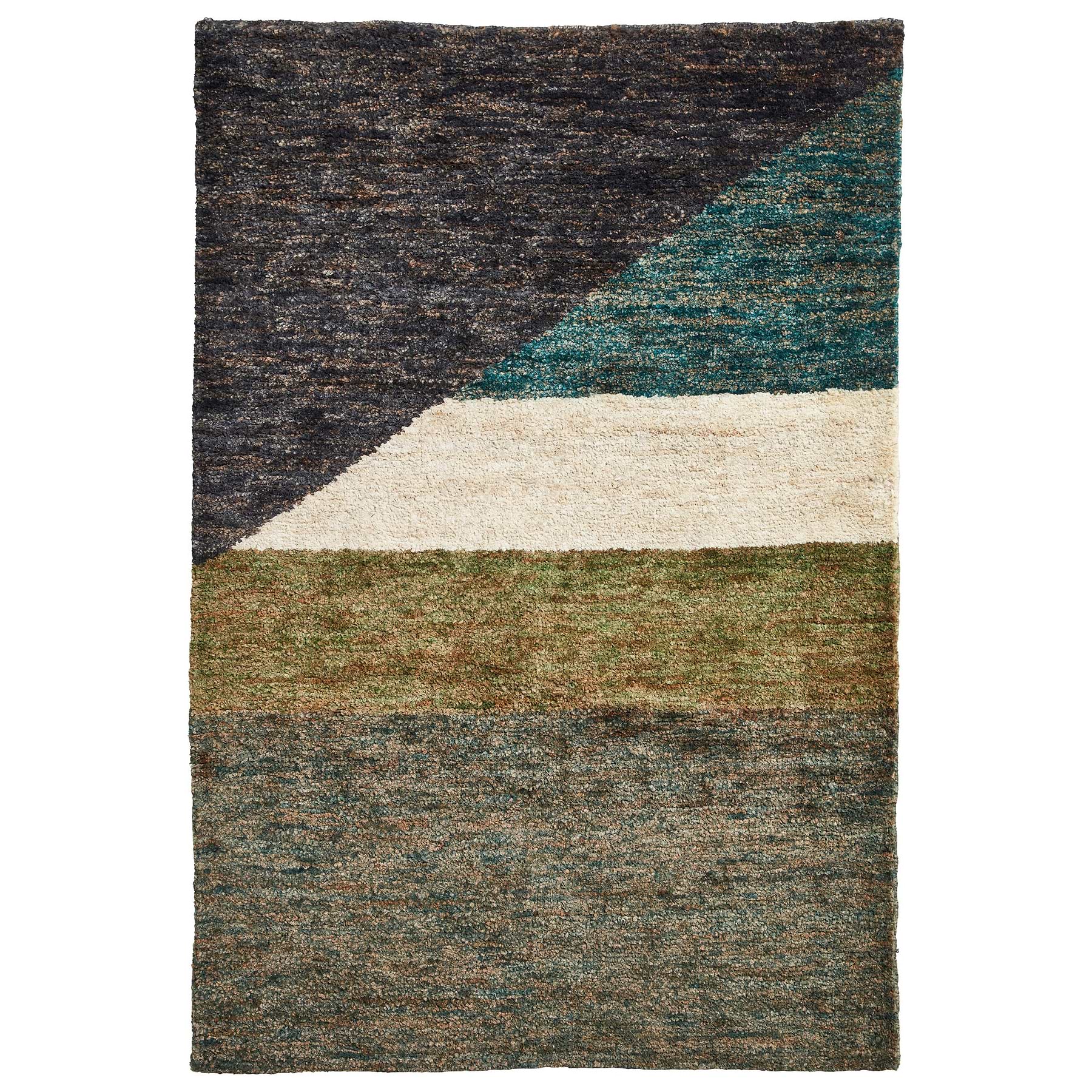 Hem Rug Franklin Natural Hemp Multicoloured Abstract Rectangle Rug for Living ...