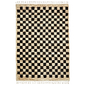 Franklin Natural Hemp Black/Ivory Chequered Rug from Roseland Furniture