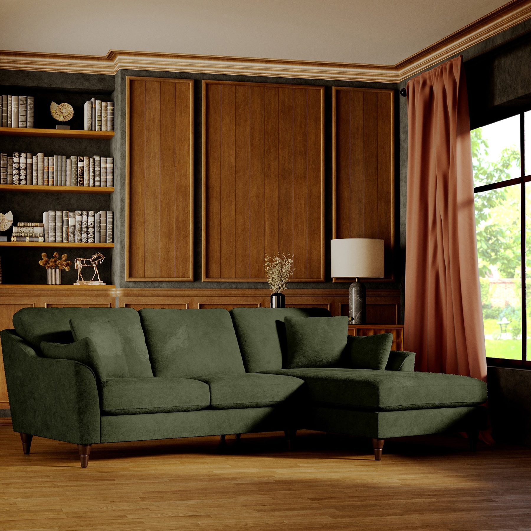 Charice Alpine Green Left Hand Chaise Sofa from Roseland Furniture
