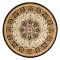 Holden Black Cream Oriental Stain Resistant Circular Rug from Roseland Furniture