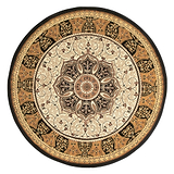 Holden Black Cream Oriental Stain Resistant Circular Rug from Roseland Furniture