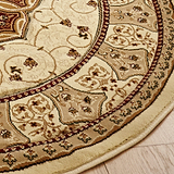 Holden Red Cream Oriental Stain Resistant Circular Rug