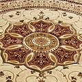 Holden Red Cream Oriental Stain Resistant Circular Rug