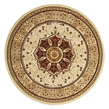 Holden Red Cream Oriental Stain Resistant Circular Rug from Roseland Furniture