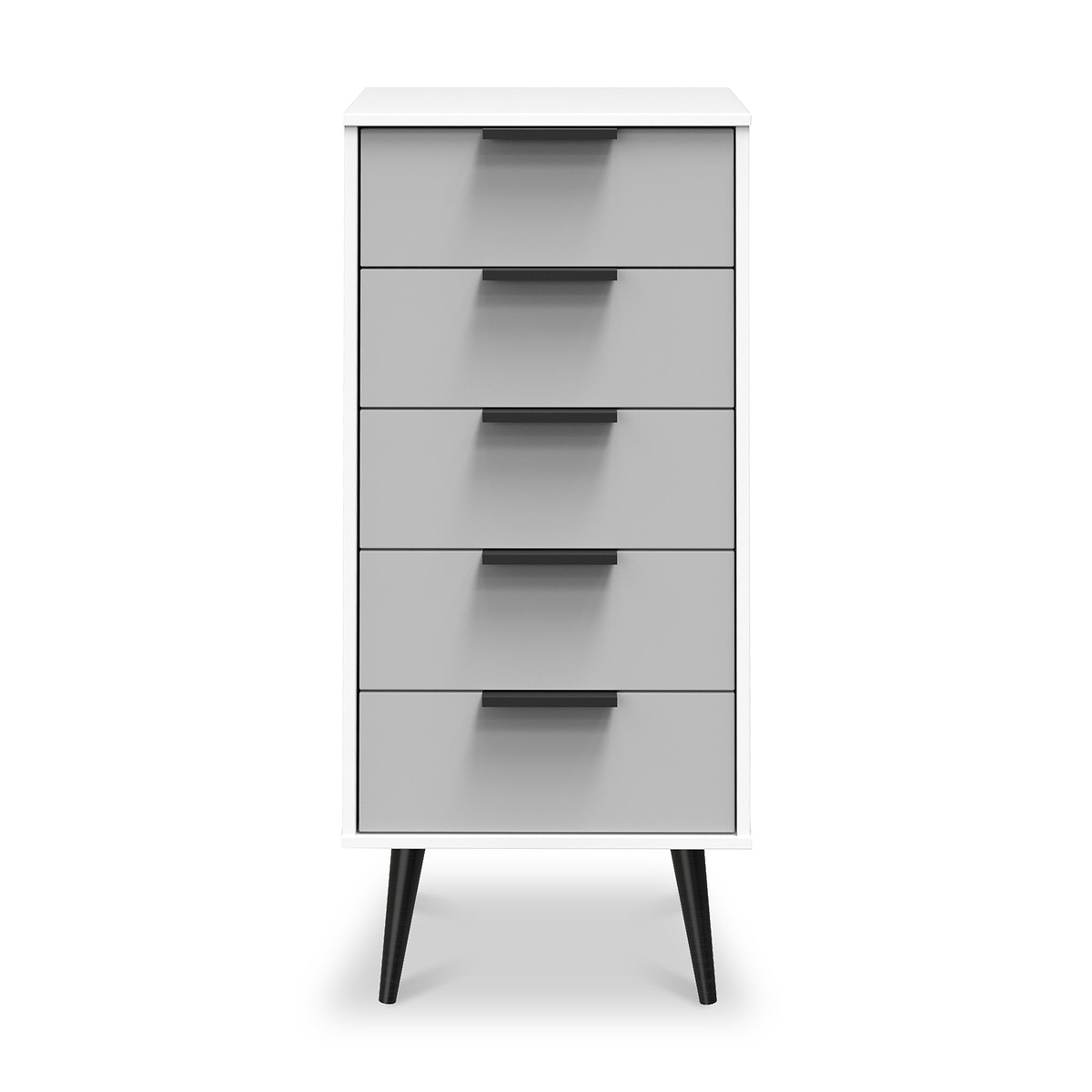 Asher White and Grey Tallboy Chest of Drawers from Roseland Furniture