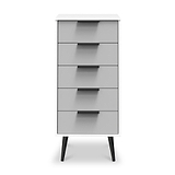 Asher White and Grey Tallboy Chest of Drawers from Roseland Furniture