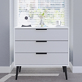 Asher White and Grey 3 Drawer Storage Chest for bedroom
