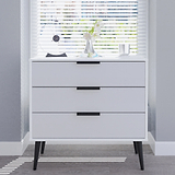 Asher White and Grey 3 Drawer Storage Chest for bedroom
