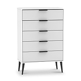 Asher White and Grey 5 Drawer Storage Chest from Roseland Furniture