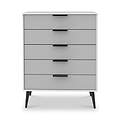 Asher White and Grey 5 Drawer Storage Chest from Roseland Furniture
