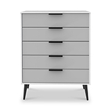 Asher White and Grey 5 Drawer Storage Chest from Roseland Furniture