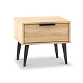 Asher Light Oak 1 Drawer Bedside from Roseland Furniture