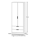 Asher White 2 Door 2 Drawer Double Wardrobe dimensions