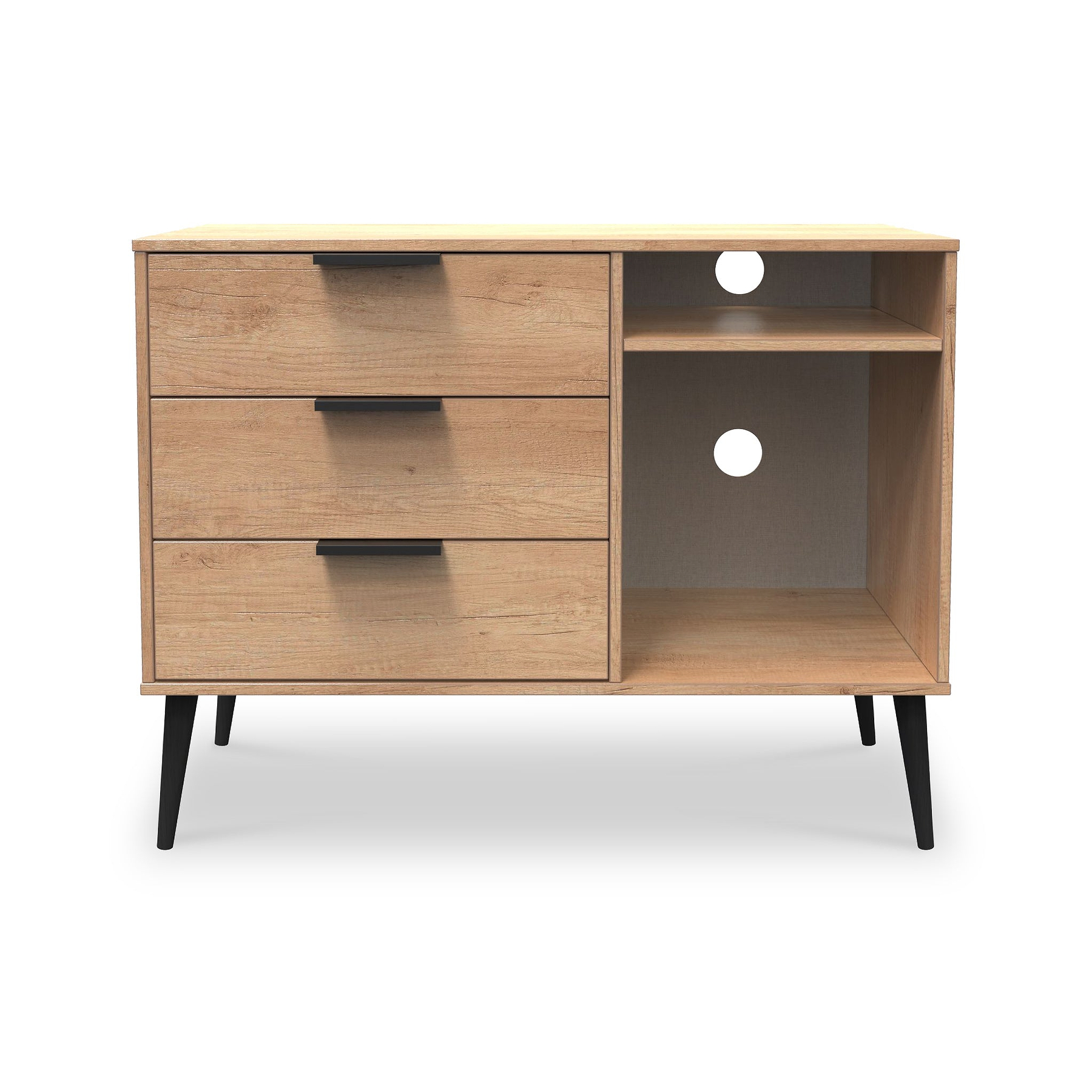 Asher Light Oak 3 Drawer TV Unit from Roseland Furniture