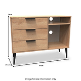 Asher Light Oak 3 Drawer TV Unit from Roseland Furniture