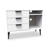 Asher White 3 Drawer TV Unit Cabinet from Roseland Furniture