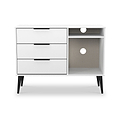 Asher White 3 Drawer TV Unit Cabinet from Roseland Furniture