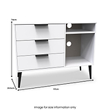 Asher White 3 Drawer TV Unit Cabinet from Roseland Furniture