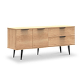 Asher Light Oak 2 Drawer 2 Door Wide Sideboard from Roseland Furniture