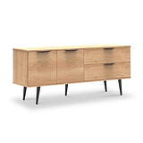 Asher Light Oak 2 Drawer 2 Door Wide Sideboard from Roseland Furniture