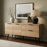 Asher Light Oak 2 Drawer 2 Door Wide Sideboard from Roseland Furniture