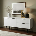Asher White 2 Drawer 2 Door Wide Sideboard from Roseland Furniture