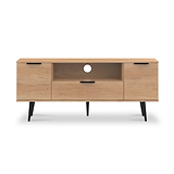 Asher Light Oak 2 Door 1 Drawer Wide TV Unit from Roseland Furniture