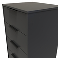Moreno Graphite Grey 5 Drawer Tallboy Chest with Hairpin Legs from Roseland Furniture