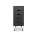 Moreno Graphite Grey 5 Drawer Tallboy Chest with Hairpin Legs from Roseland Furniture