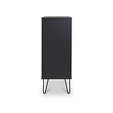 Moreno Graphite Grey 5 Drawer Tallboy Chest with Hairpin Legs from Roseland Furniture