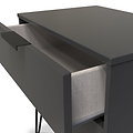 Moreno Graphite Grey 2 Drawer Sofa Side Lamp Table with Hairpin Legs from Roseland Furniture