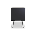 Moreno Graphite Grey 2 Drawer Sofa Side Lamp Table with Hairpin Legs from Roseland Furniture
