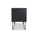 Moreno Graphite Grey 2 Drawer Sofa Side Lamp Table with Hairpin Legs from Roseland Furniture