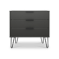 Moreno Graphite Grey 3 Drawer Chest with hairpin legs from Roseland furniture