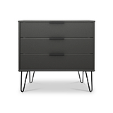 Moreno Graphite Grey 3 Drawer Chest with hairpin legs from Roseland furniture