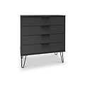 Moreno Graphite Grey 4 Drawer Chest with hairpin legs from Roseland furniture