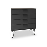 Moreno Graphite Grey 4 Drawer Chest with hairpin legs from Roseland furniture