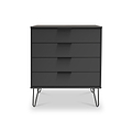Moreno Graphite Grey 4 Drawer Chest with hairpin legs from Roseland furniture
