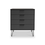 Moreno Graphite Grey 4 Drawer Chest with hairpin legs from Roseland furniture