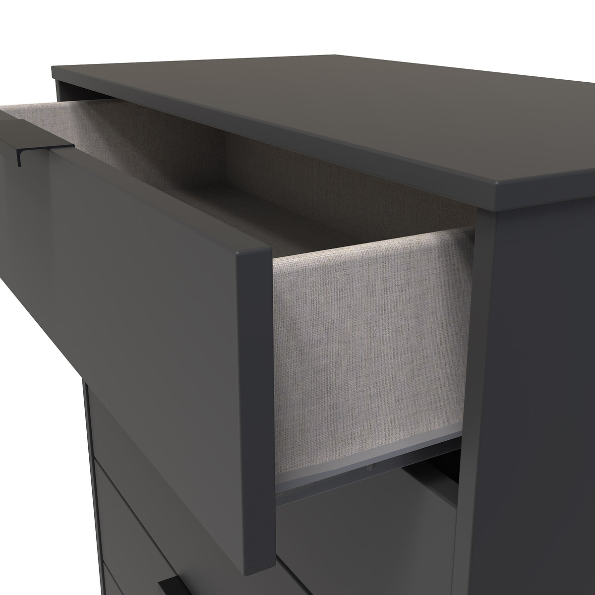 Moreno Graphite Grey 5 Drawer Chest with hairpin legs