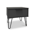 Moreno Charcoal Grey 1 Drawer Bedside Table by Roseland Furniture