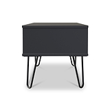 Moreno Charcoal Grey 1 Drawer Bedside Table by Roseland Furniture