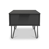 Moreno Charcoal Grey 1 Drawer Bedside Table by Roseland Furniture