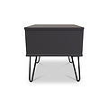 Moreno Graphite Grey 1 Drawer Sofa Side Lamp Table with Hairpin Legs from Roseland furniture