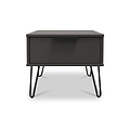 Moreno Graphite Grey 1 Drawer Sofa Side Lamp Table with Hairpin Legs from Roseland furniture