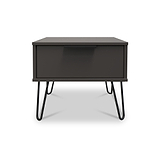 Moreno Graphite Grey 1 Drawer Sofa Side Lamp Table with Hairpin Legs from Roseland furniture