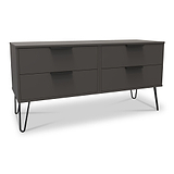 Moreno Graphite Grey 4 Drawer Low Storage Chest