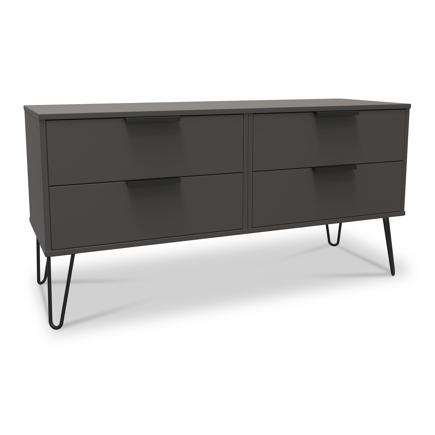 Moreno Graphite Grey 4 Drawer Low Storage Chest