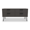 Moreno Graphite Grey 4 Drawer Low Storage Unit from Roseland Furniture