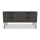 Moreno Graphite Grey 4 Drawer Low Storage Unit from Roseland Furniture